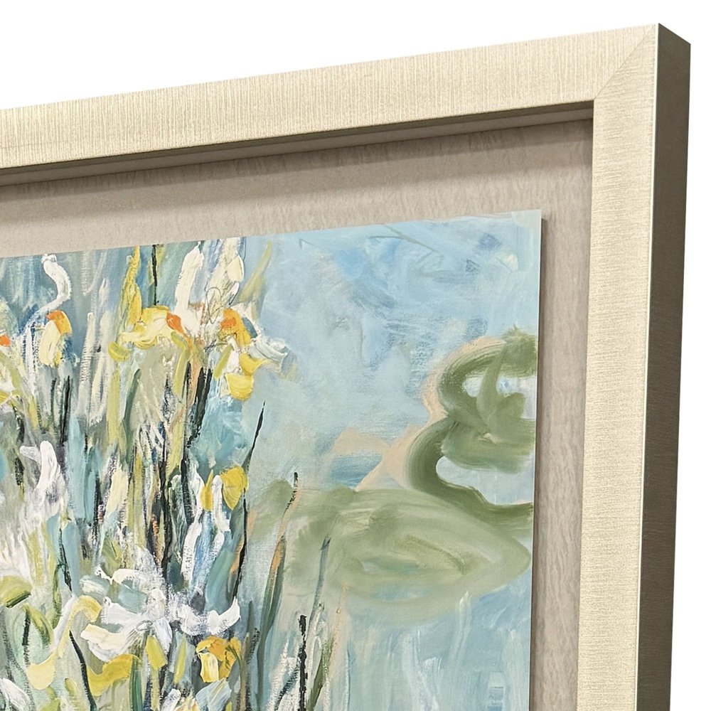 White Irises Gold Framed Wall Art