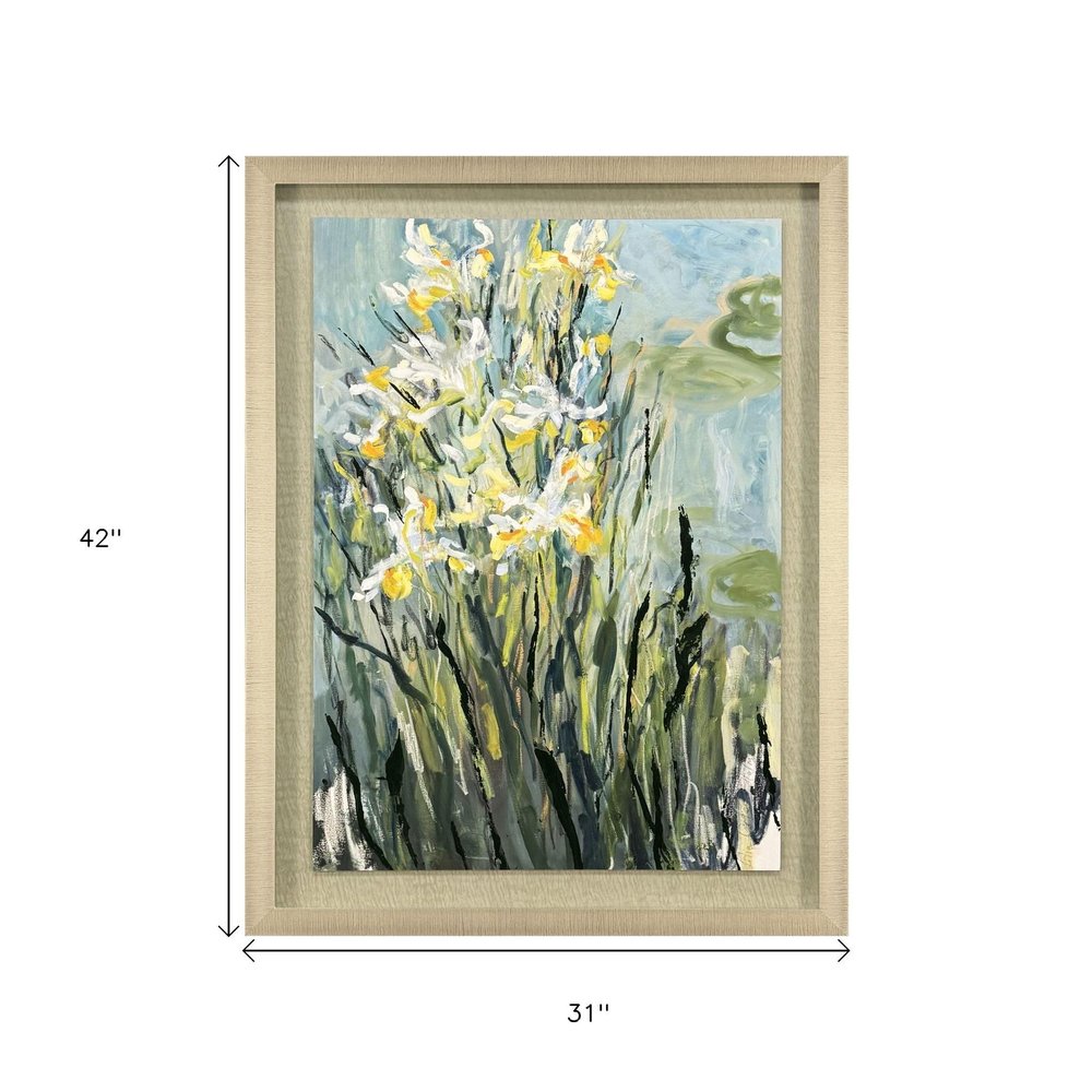 White Irises Gold Framed Wall Art