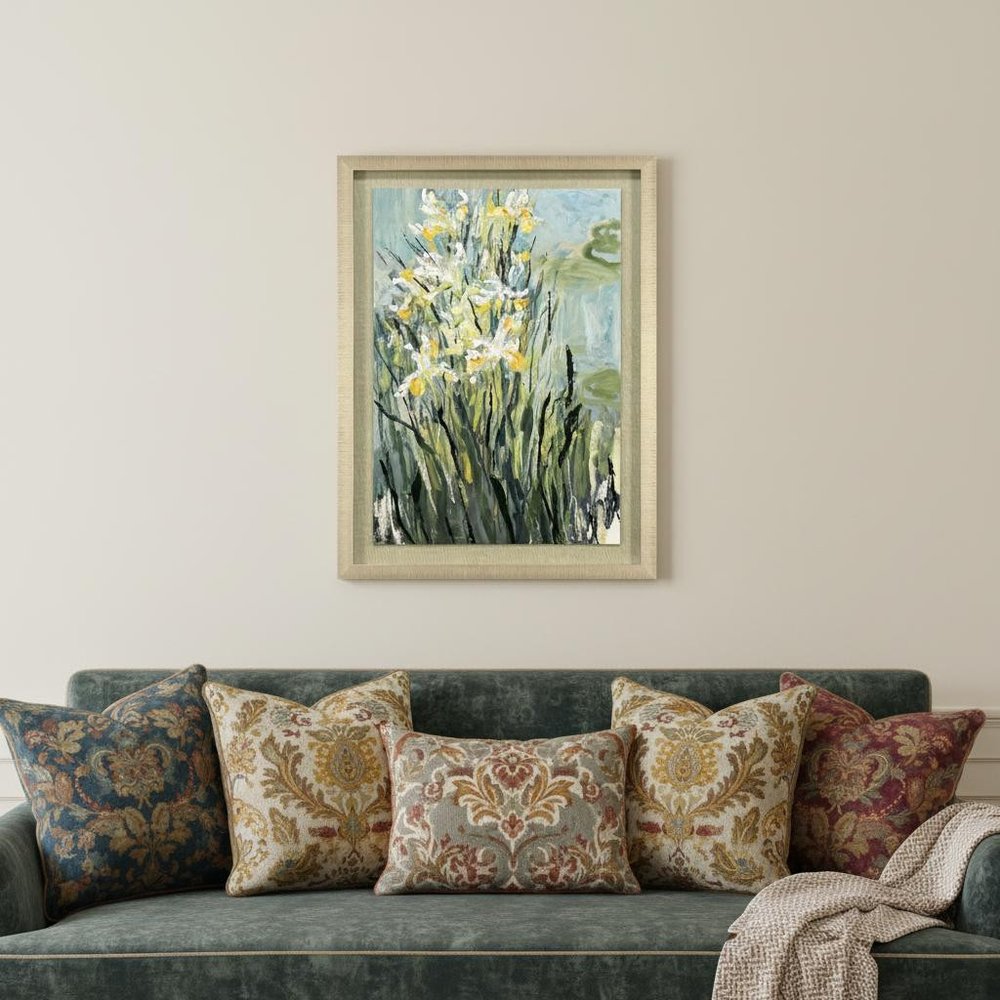 White Irises Gold Framed Wall Art