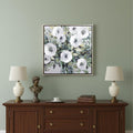 White Rose Parade Silver Floater Frame Wall Art
