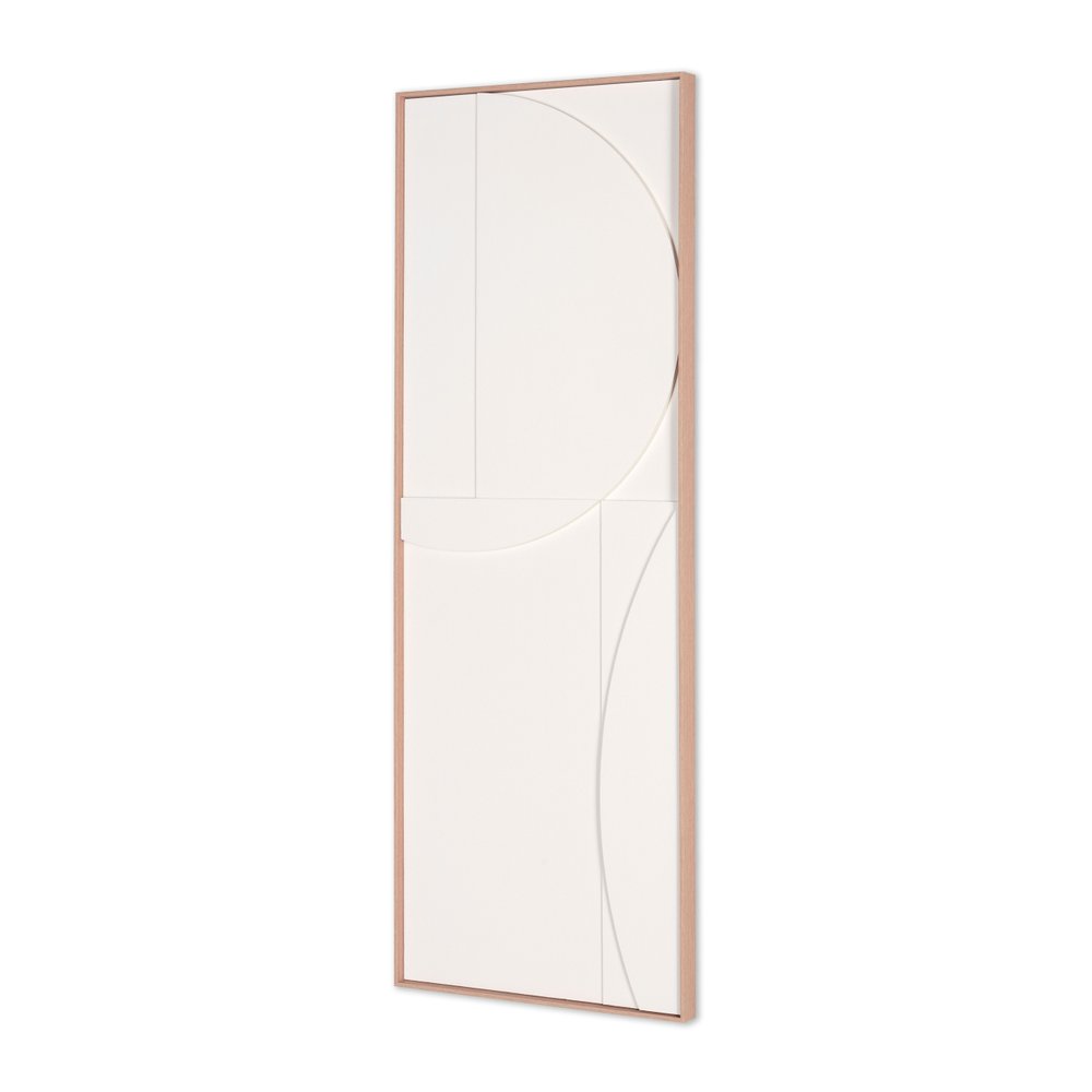 White Minimalist Geo Brown Shadowbox Wall Art