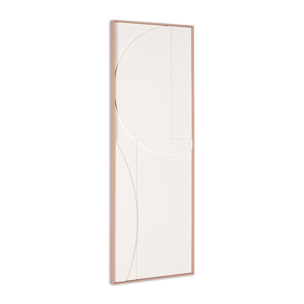 White Minimalist Geo Brown Shadowbox Wall Art