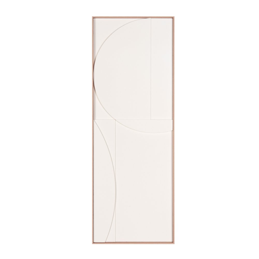 White Minimalist Geo Brown Shadowbox Wall Art