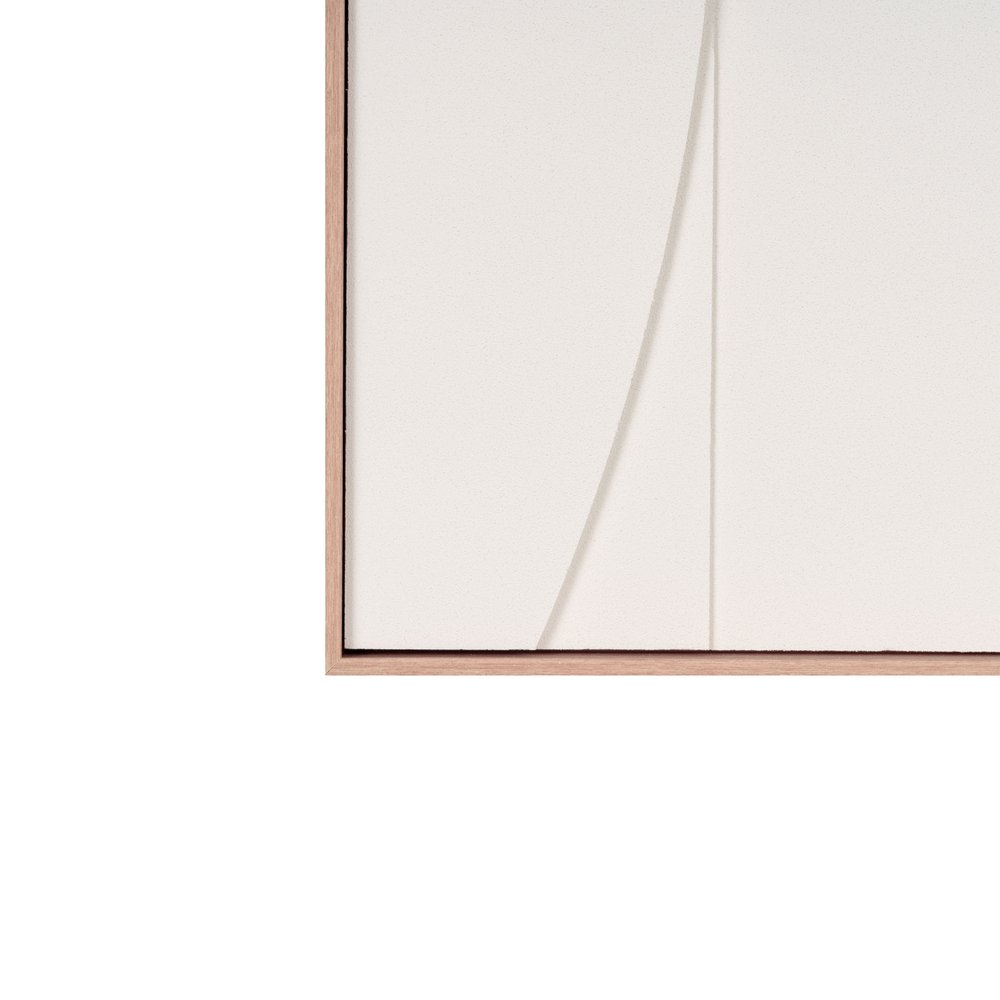 White Minimalist Geo Brown Shadowbox Wall Art