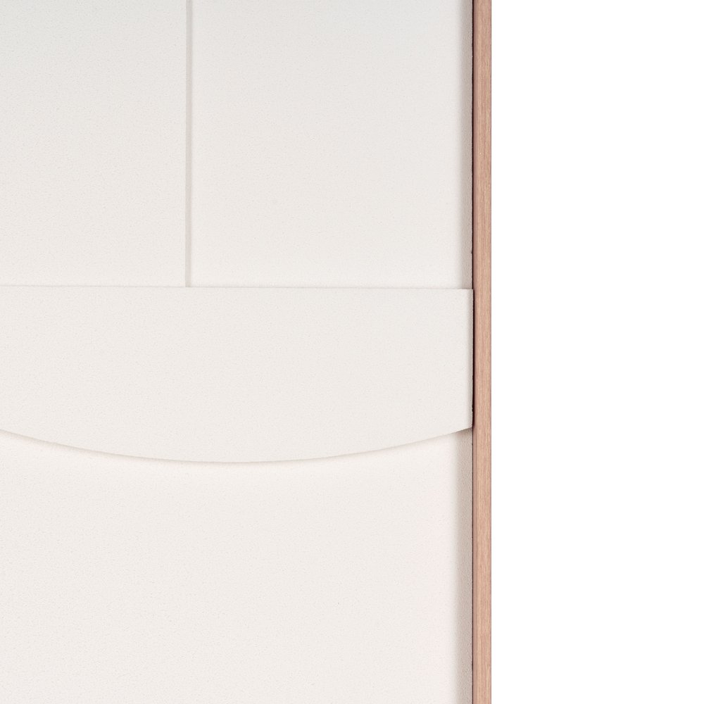 White Minimalist Geo Brown Shadowbox Wall Art