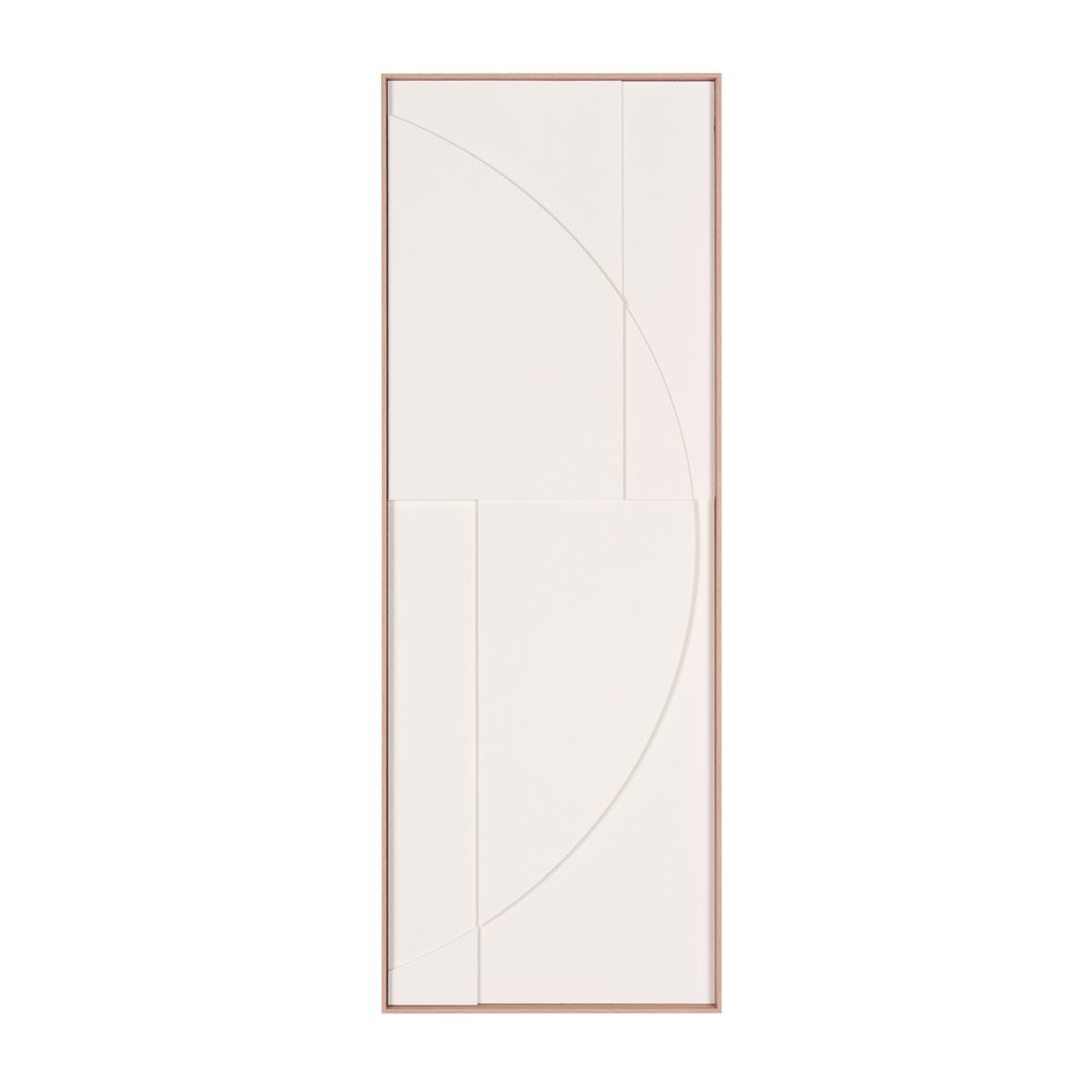 White Geo Brown Shadowbox Wall Art