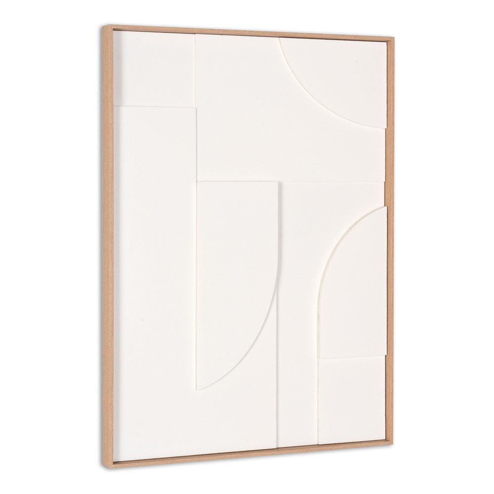 White Geo Mache Brown Shadowbox Wall Art