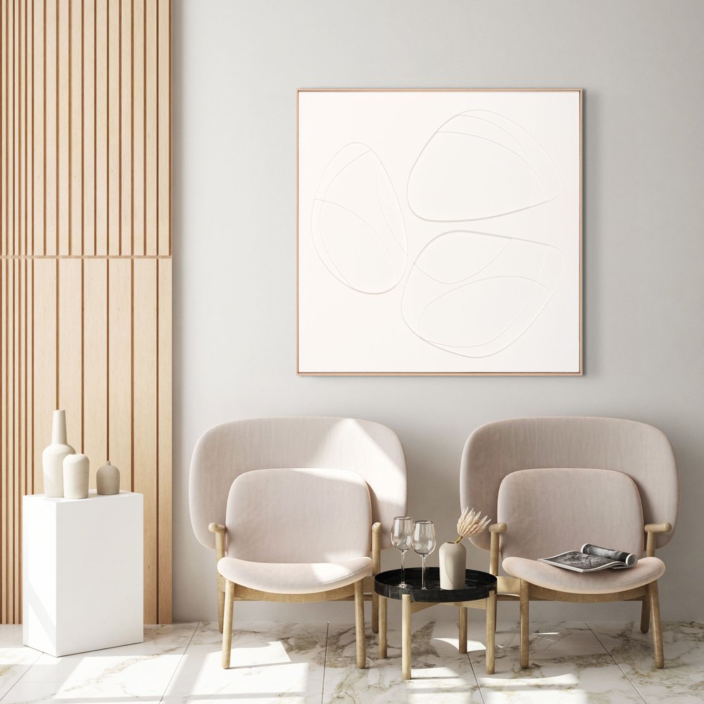 White Geo Trio Brown Shadowbox Wall Art