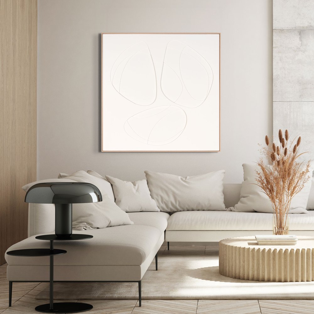 White Geo Trio Brown Shadowbox Wall Art
