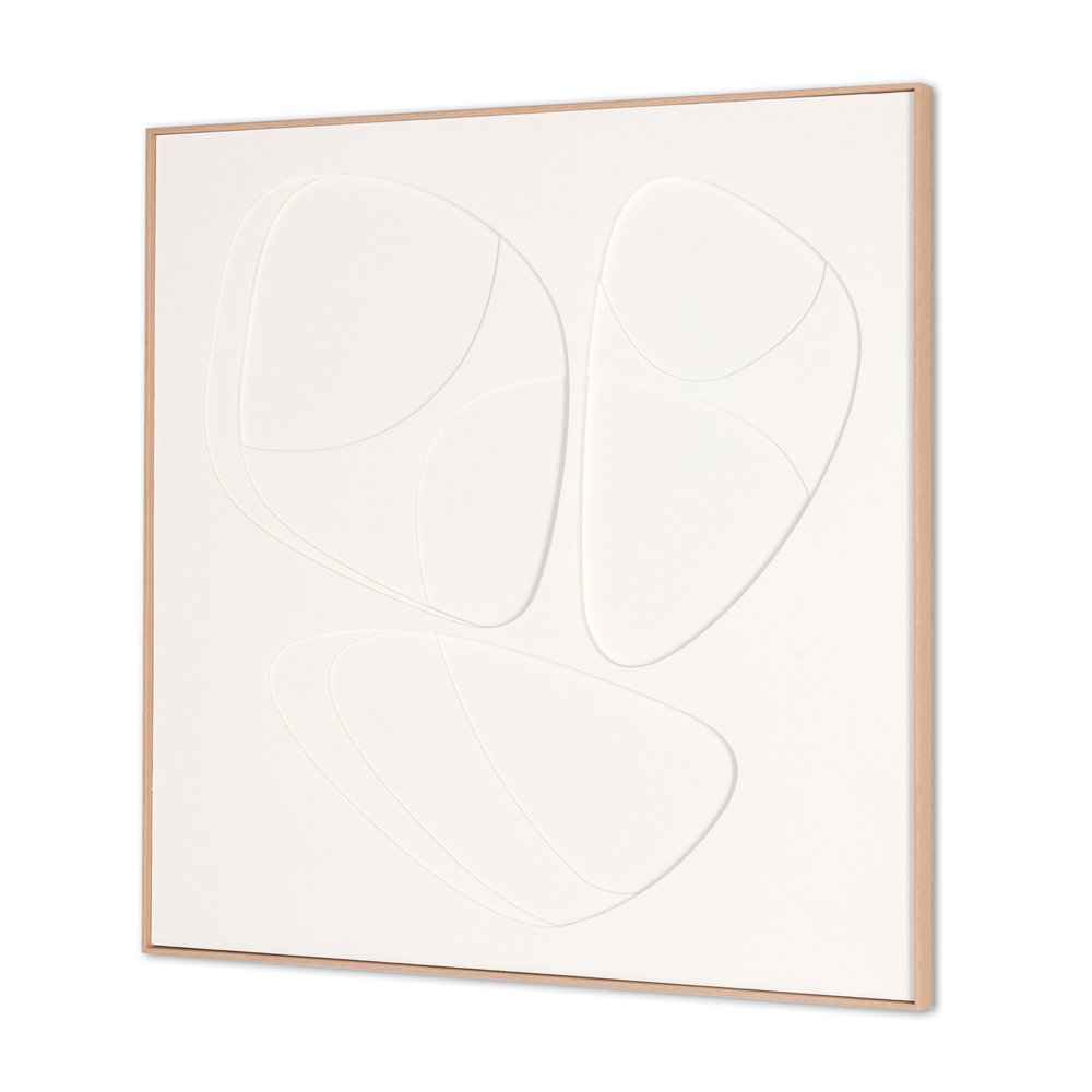White Curvy Geo Trio Brown Shadowbox Wall Art
