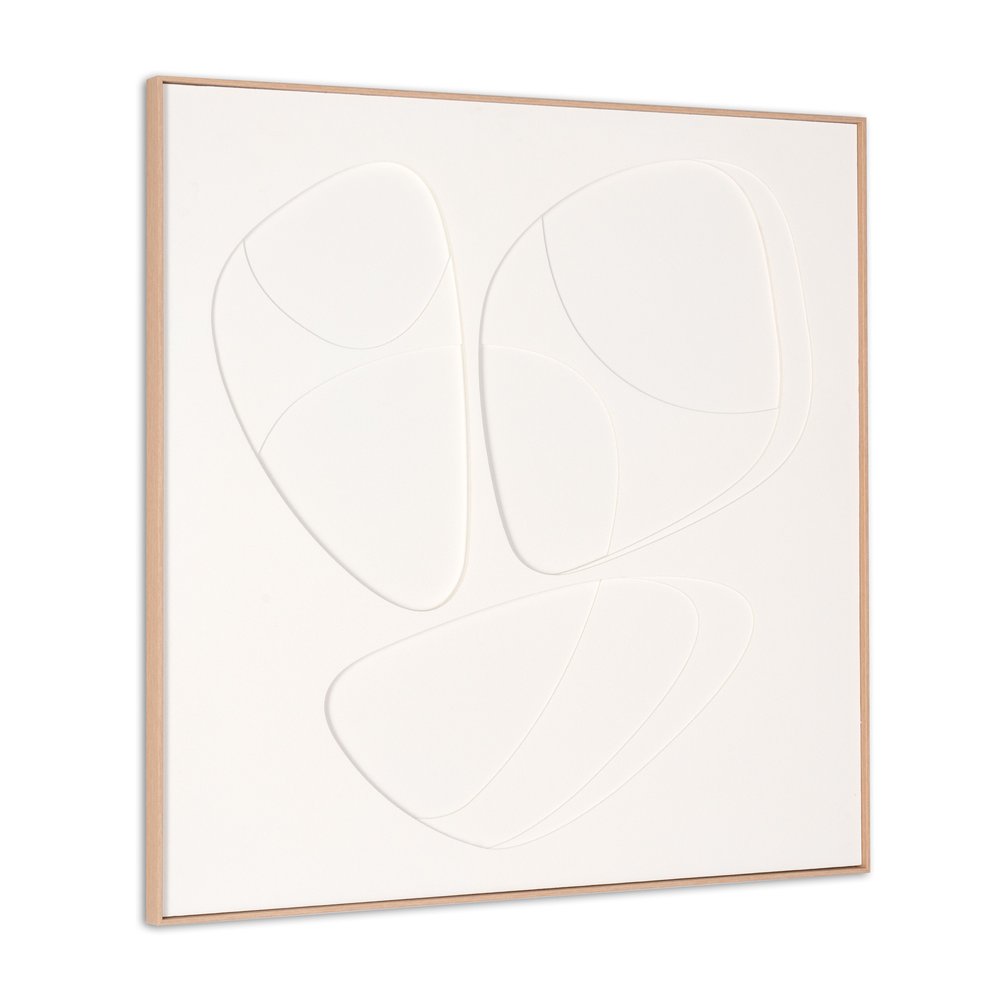 White Curvy Geo Trio Brown Shadowbox Wall Art