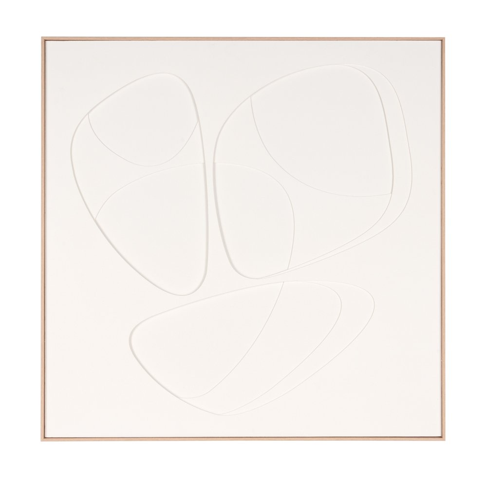 White Curvy Geo Trio Brown Shadowbox Wall Art