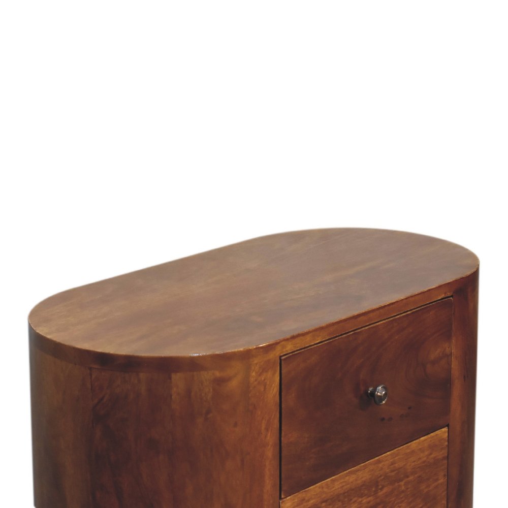 26" Chestnut Solid Wood Accent Cabinet With Two Doors And Three Drawers