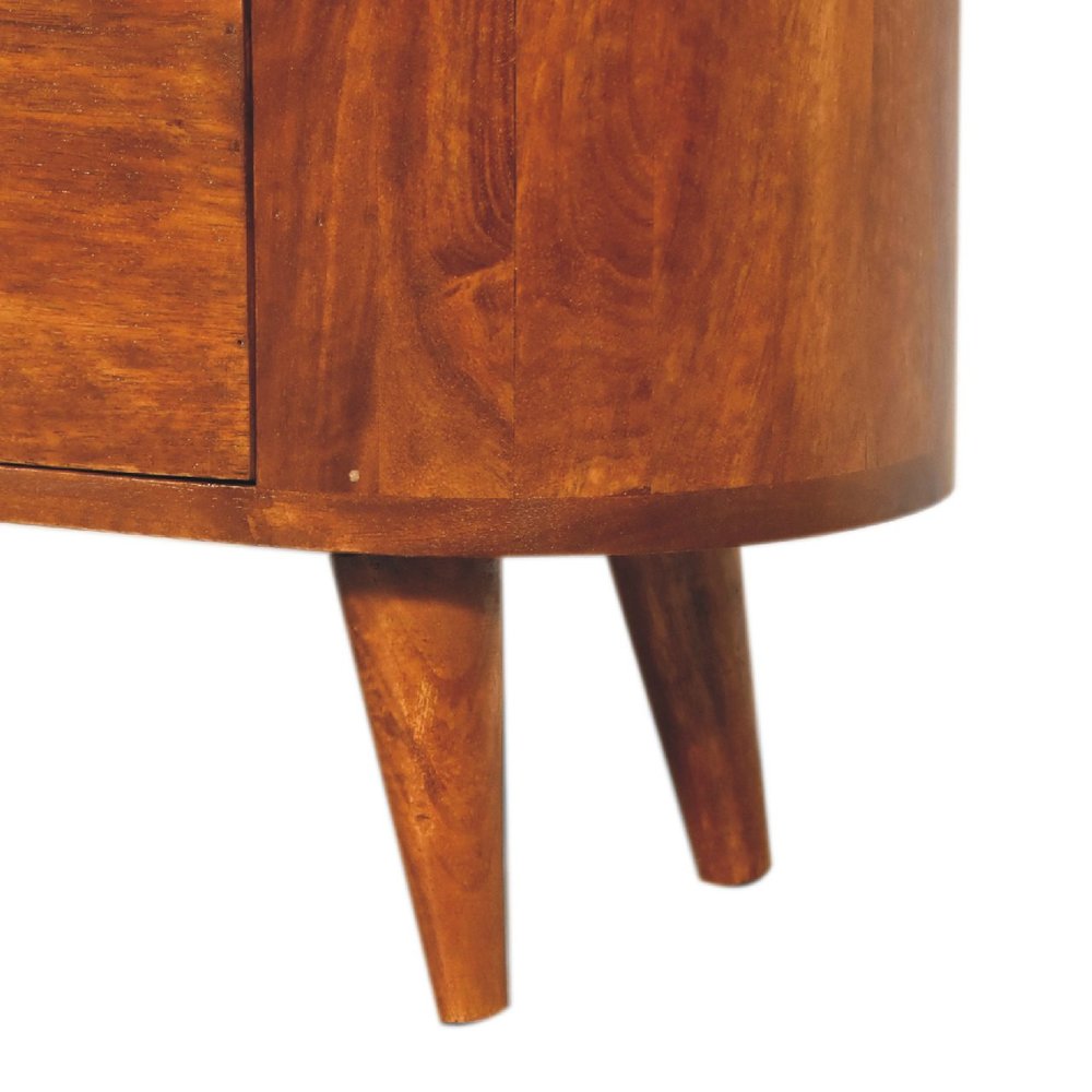 26" Chestnut Solid Wood Accent Cabinet With Two Doors And Three Drawers