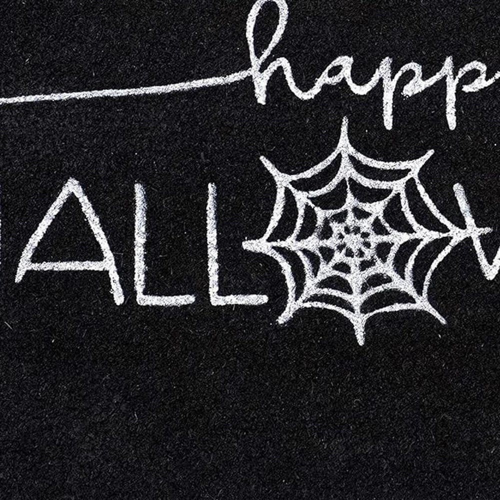 17" X 29" Black And White Halloween Halloween Happy Halloween Outdoor Coir Door Mat