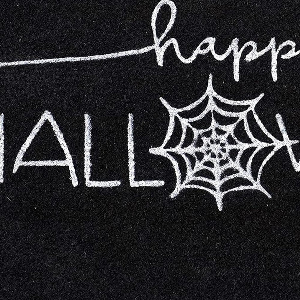 17" X 29" Black And White Halloween Halloween Happy Halloween Outdoor Coir Door Mat