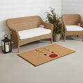 36" X 72" Brown Red And Black Christmas Reindeer Outdoor Coir Door Mat