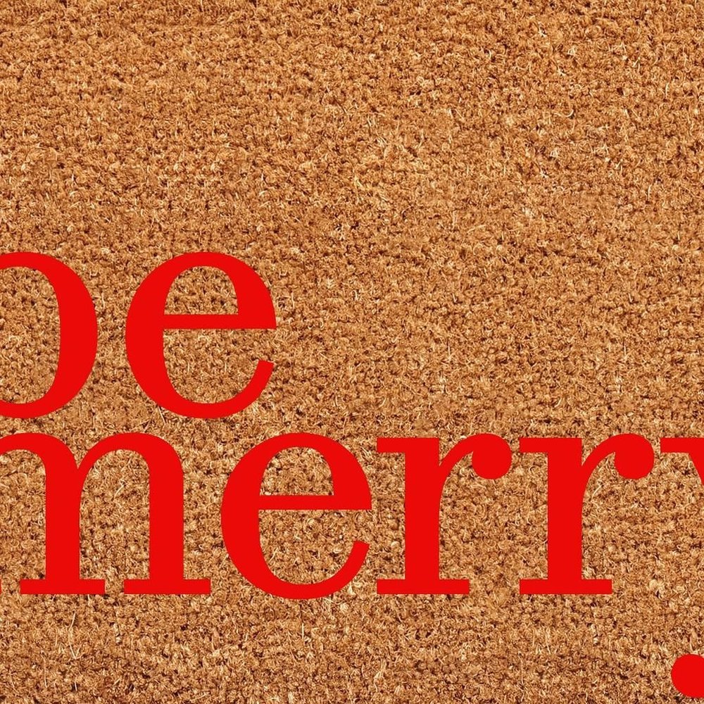 17" X 29" Brown And Red Christmas Outdoor Coir Door Mat