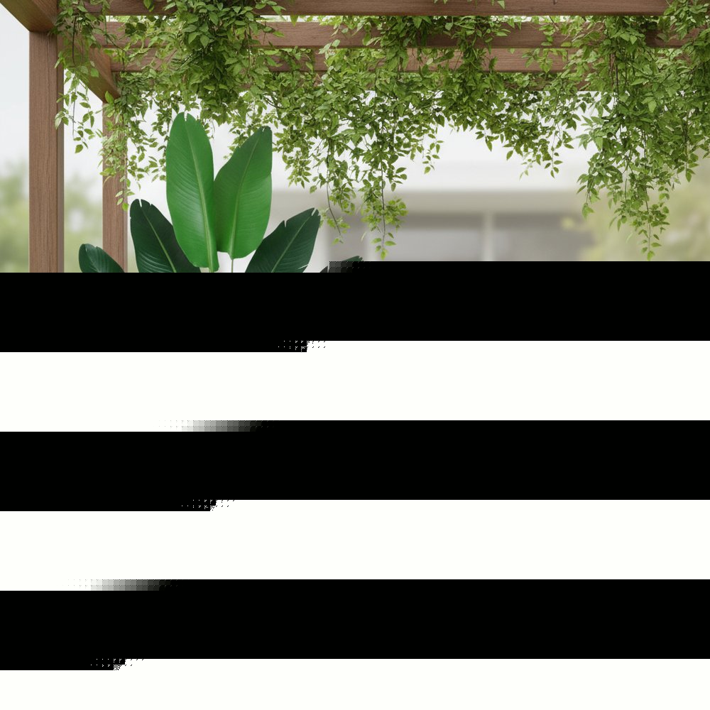 7" Green Artificial Banana Leaf In Cylindrical Black Cement Pot