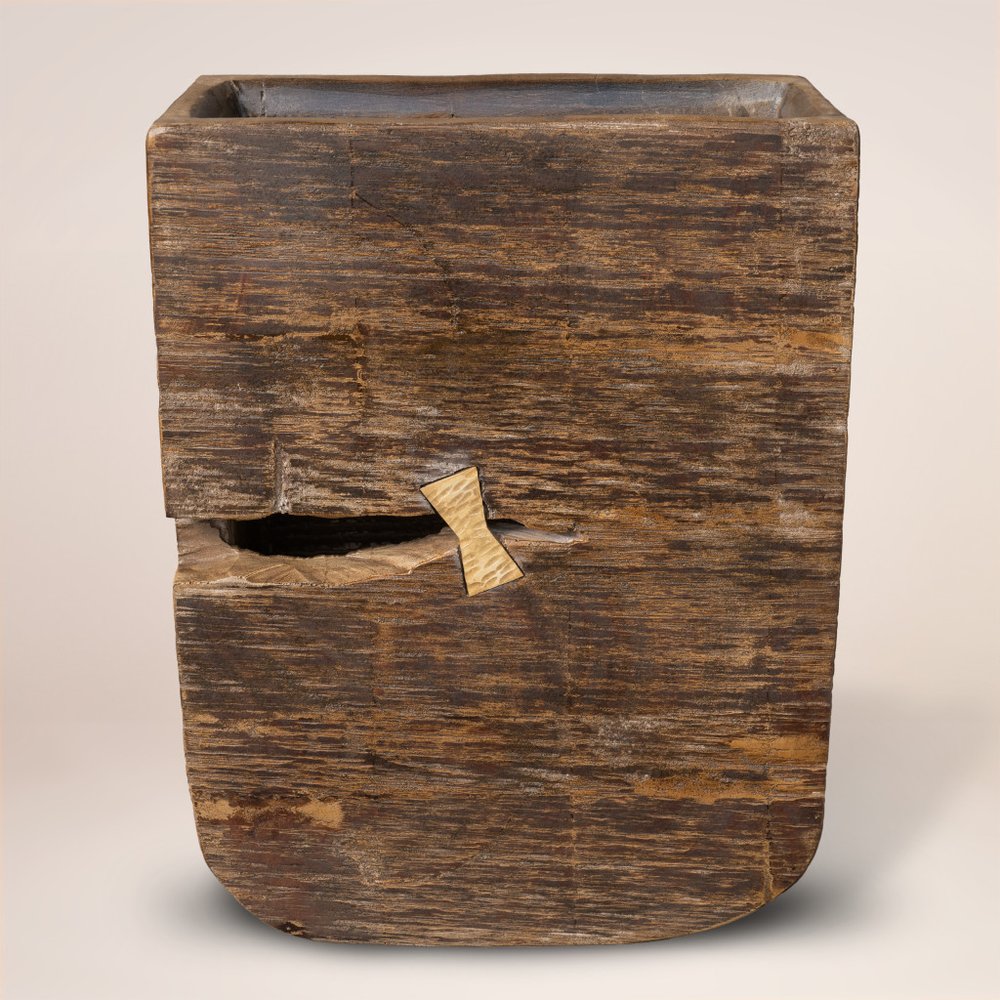 Brown Wood Pot Planter