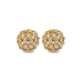 Set of Two Gold Ivory And Pearl Faux Crystal And Metal Decorative Orbs