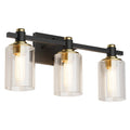 8" Black And Clear Glass Vanity Armed Sconce