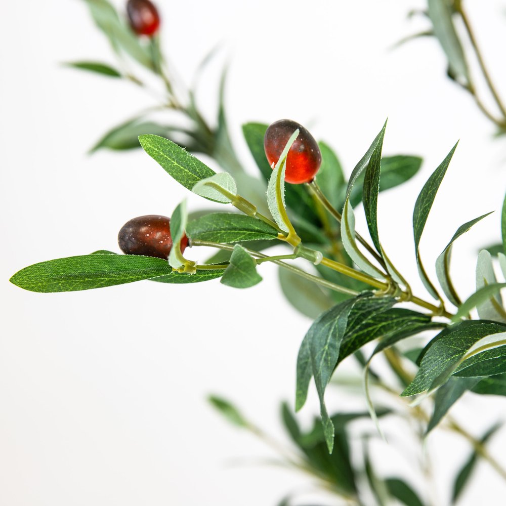 84" Green Olive Artificial Tree in a Black Pot