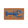 16" X 30" Blue Brown And Red Lobster Indoor Coir Door Mat