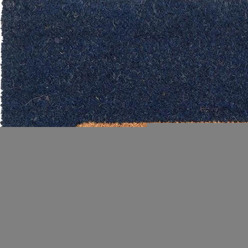 16" X 30" Natural And Navy Blue Whale Indoor Coir Door Mat