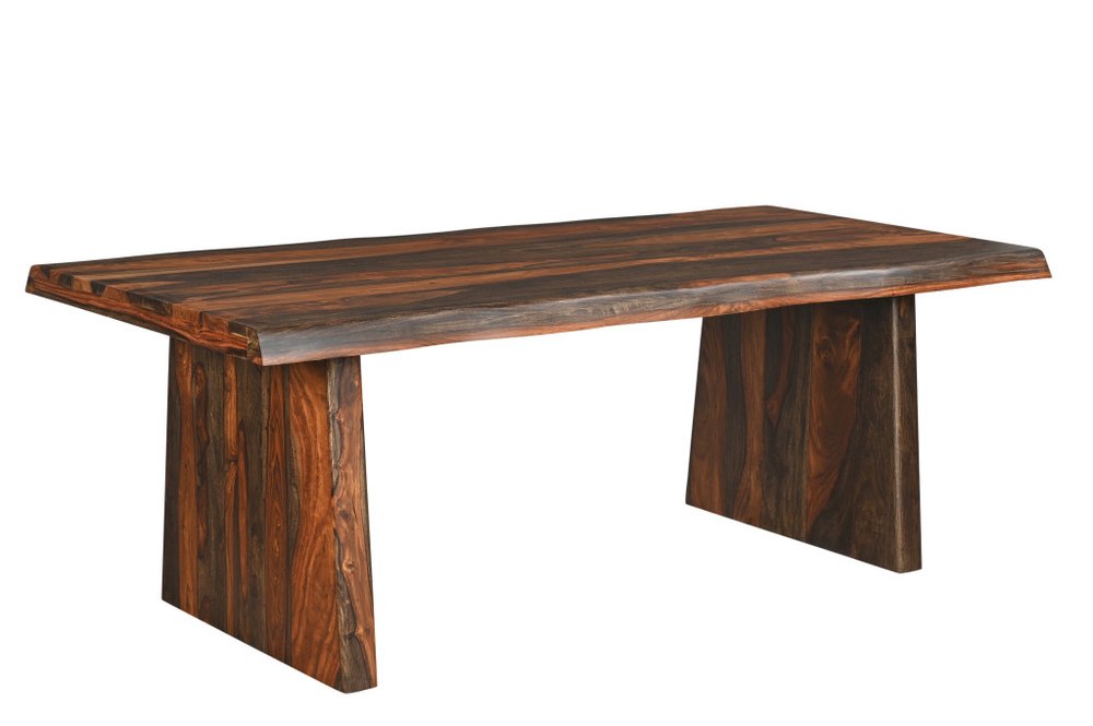 Nine Piece Brown Solid Wood Dining Set with Eight Chairs and One Bench