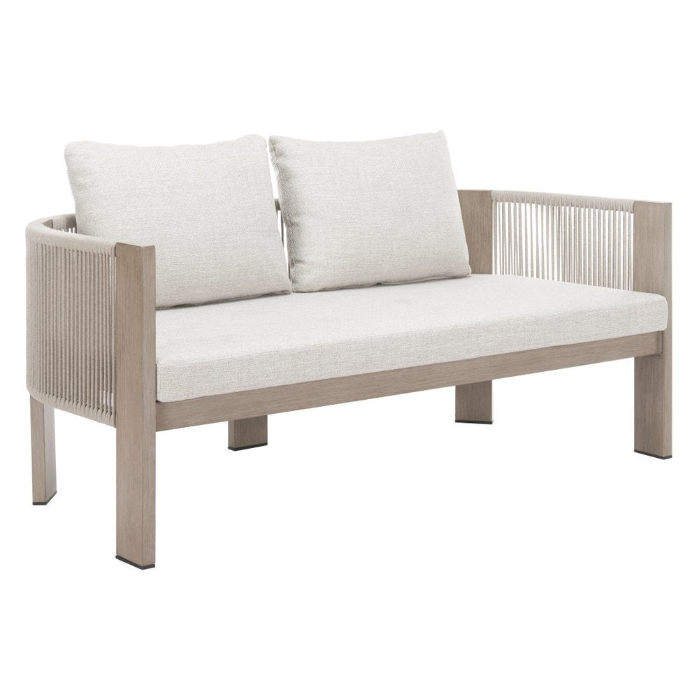 59" Beige Polypropylene Sofa