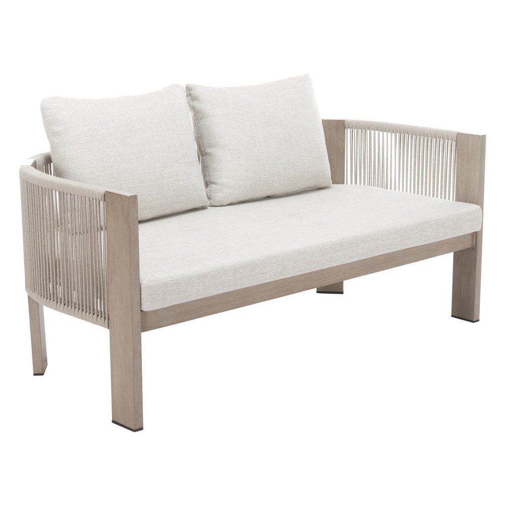 59" Beige Polypropylene Sofa