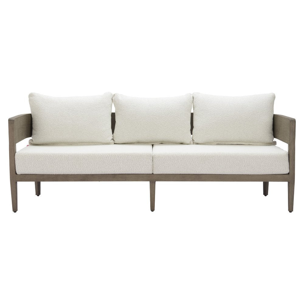 78" Beige Polypropylene Aluminum Sofa