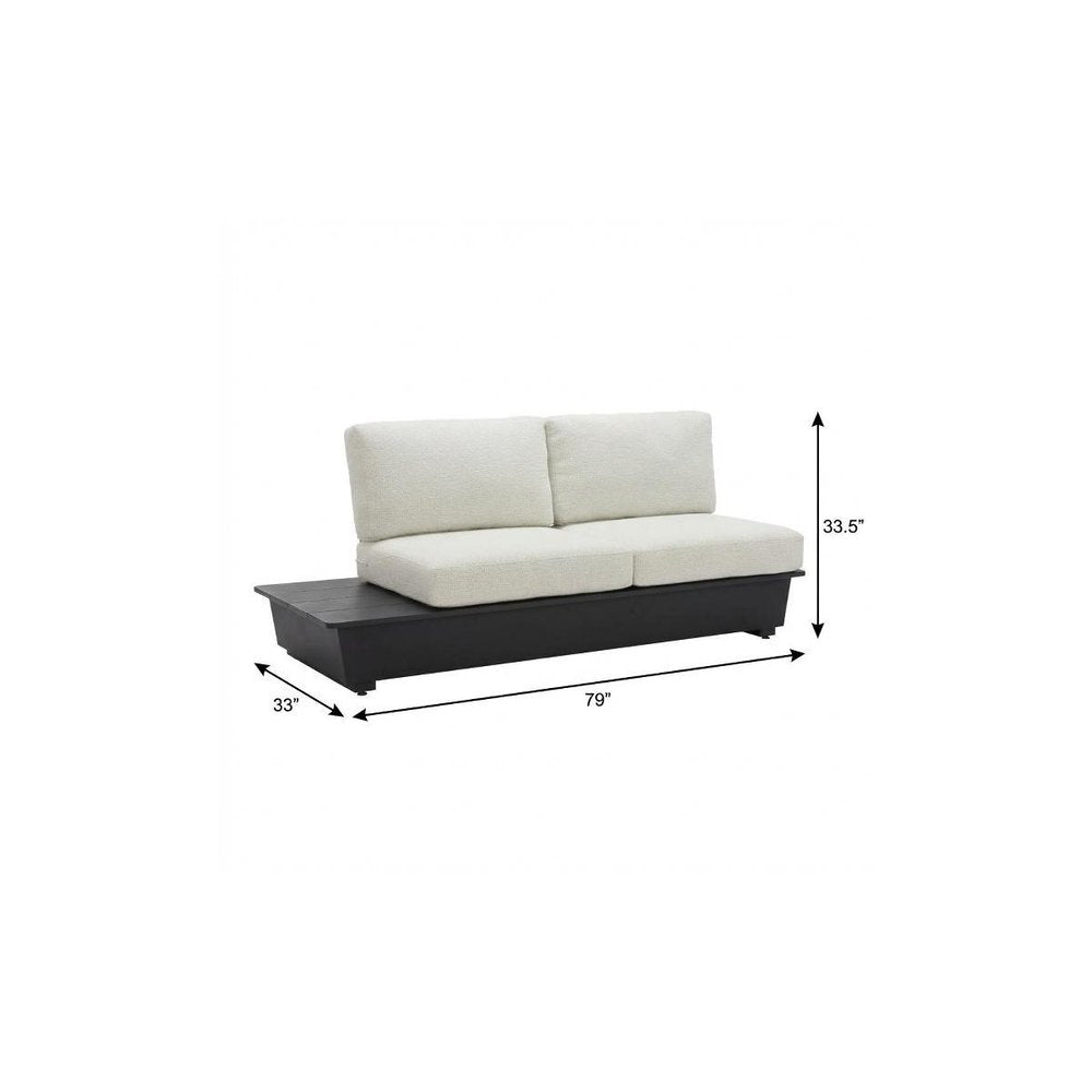 79" Beige Polypropylene Sofa