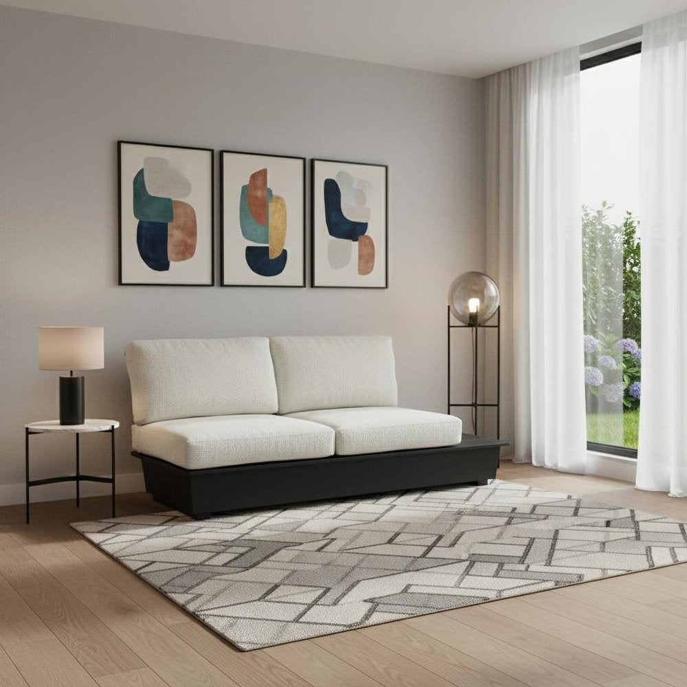79" Beige Polypropylene Sofa