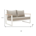 56" Taupe Polypropylene Sofa