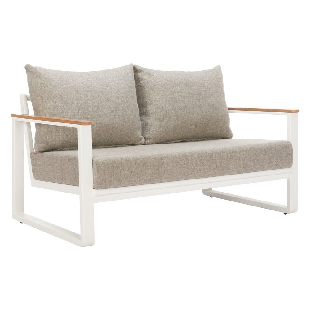 56" Taupe Polypropylene Sofa