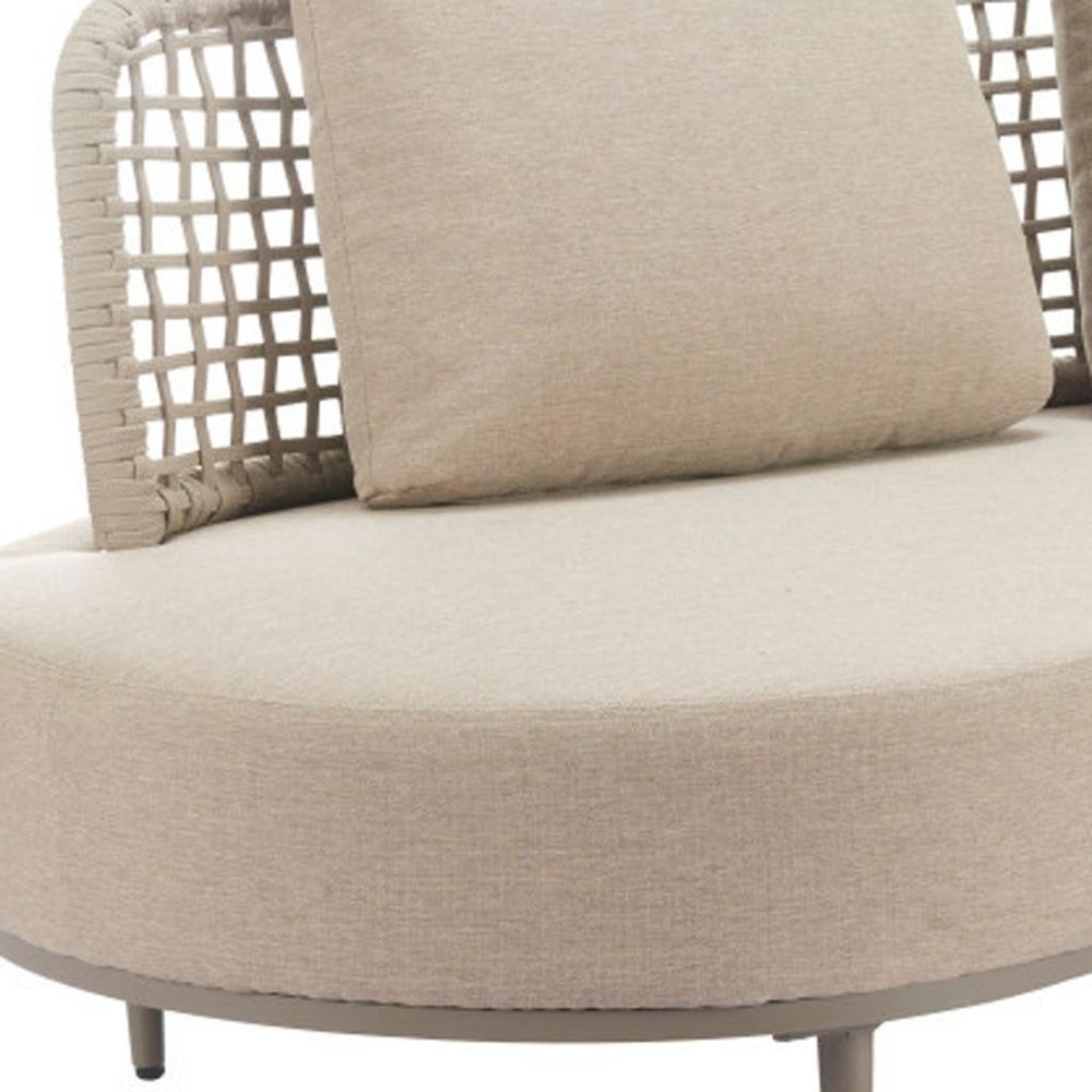 75" Beige Fabric Sofa