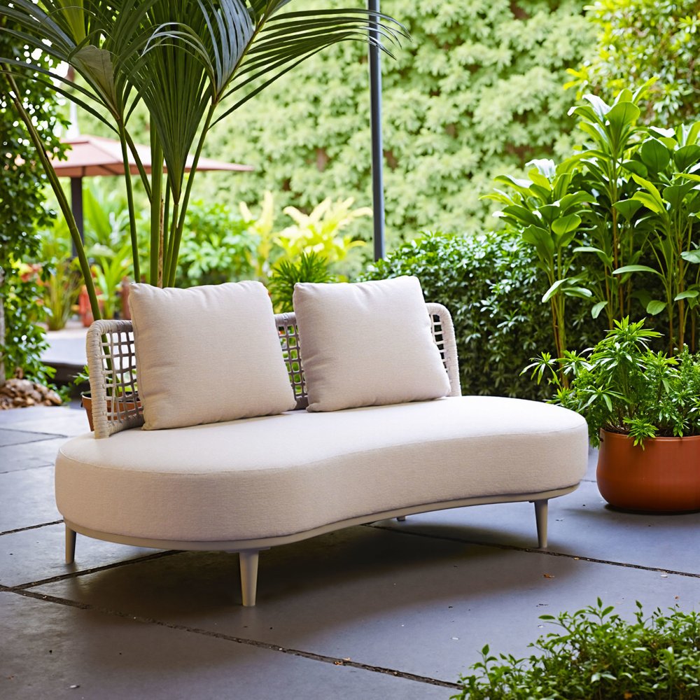 75" Beige Fabric Sofa