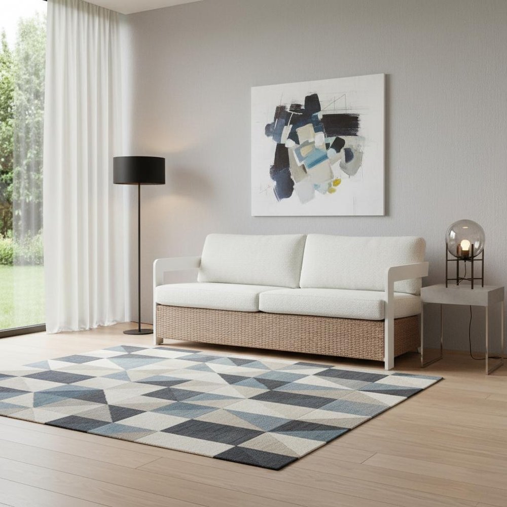 73" White Polypropylene Sofa