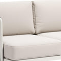 74" White Fabric Sofa