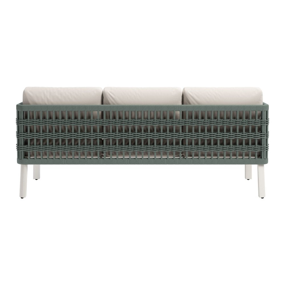 74" White Fabric Sofa