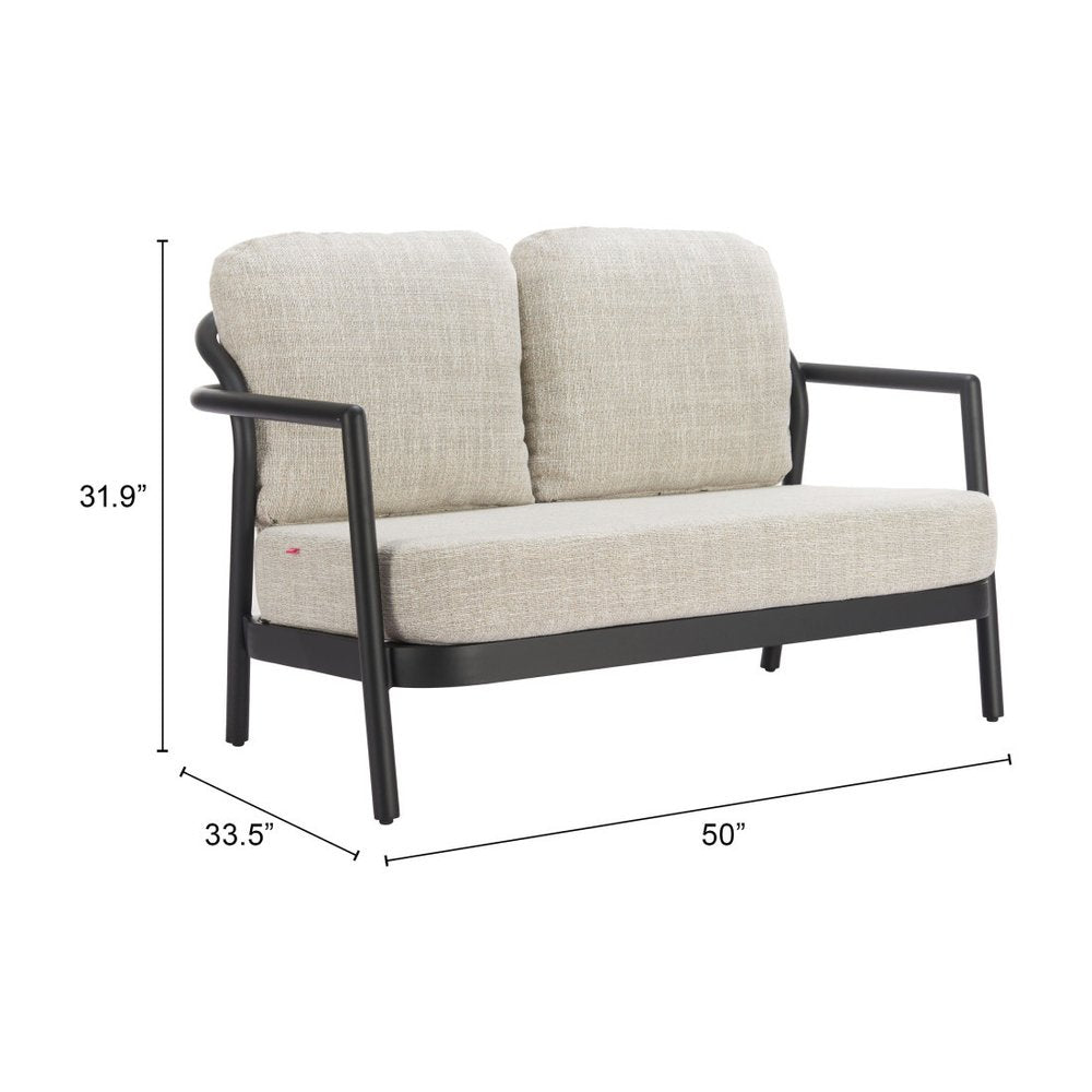 50" Beige Polypropylene Sofa