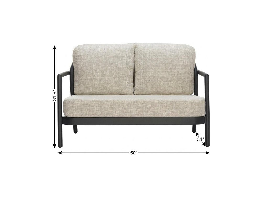 50" Beige Polypropylene Sofa