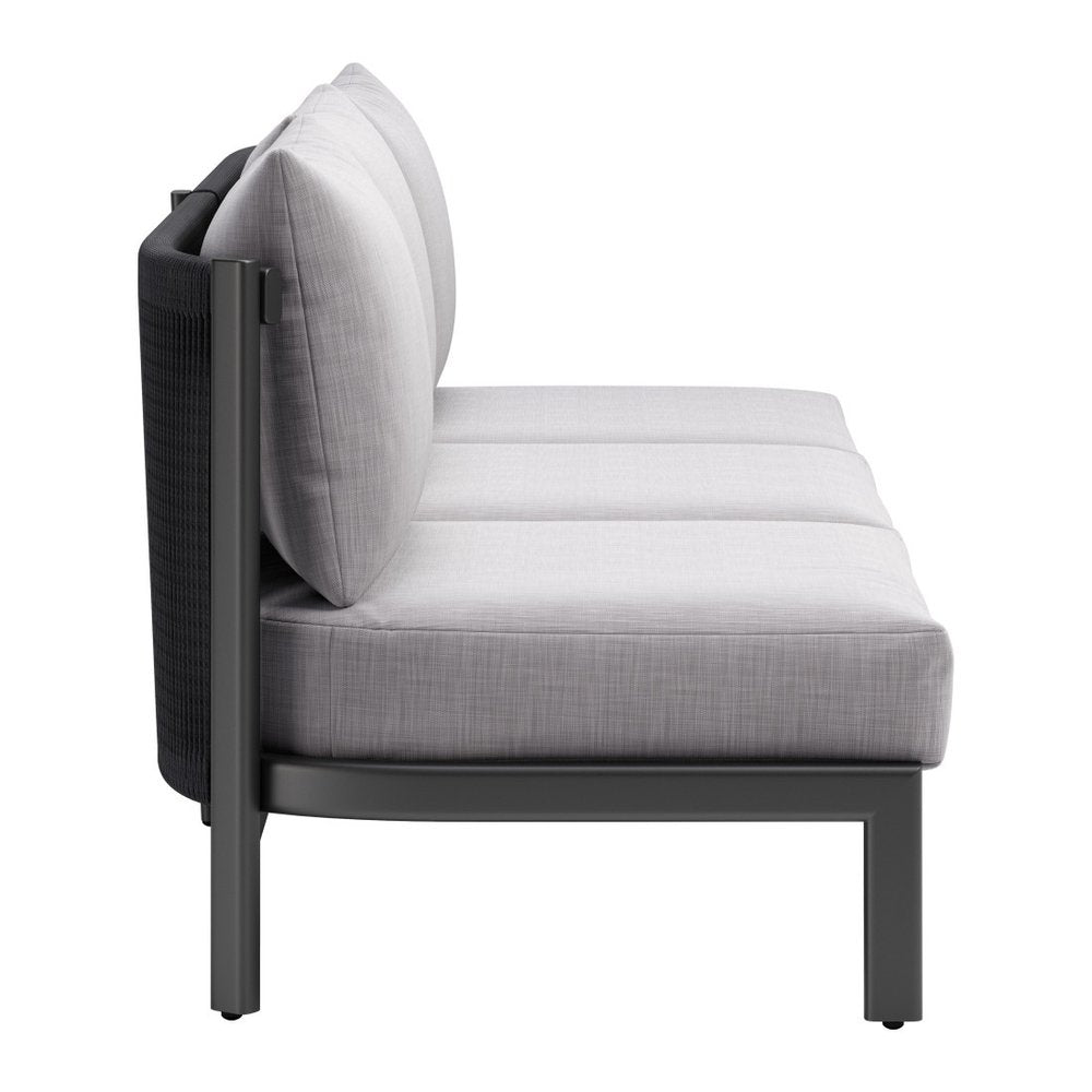 78" Gray Polypropylene Sofa