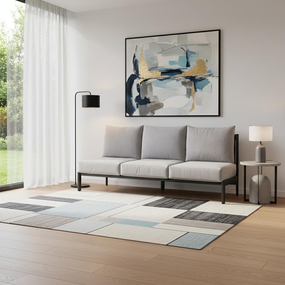 78" Gray Polypropylene Sofa