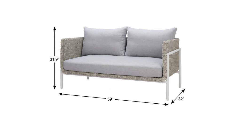 59" Gray Polypropylene Sofa