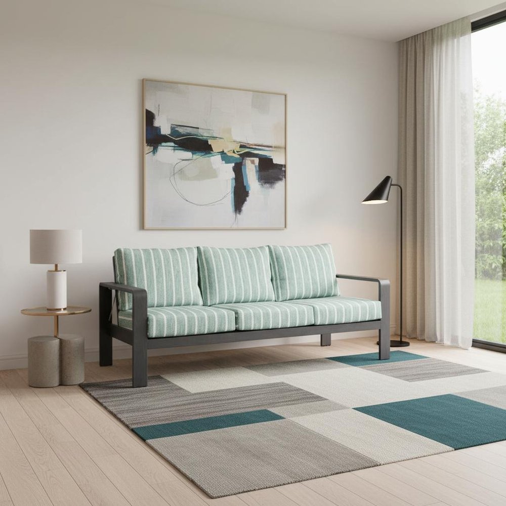 83" Green Polypropylene Sofa