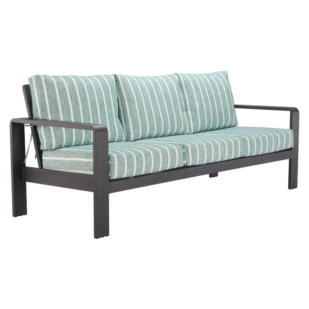 83" Green Polypropylene Sofa