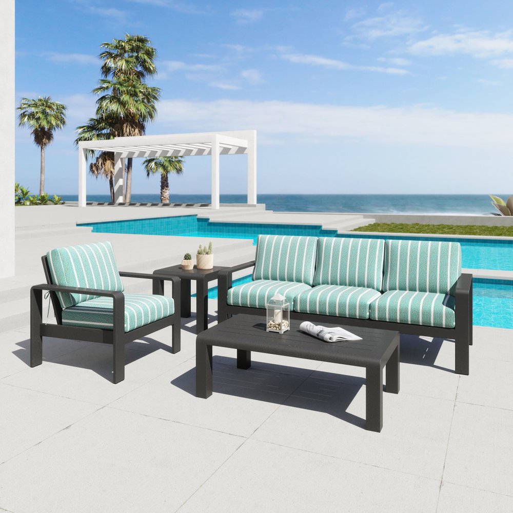 83" Green Polypropylene Sofa